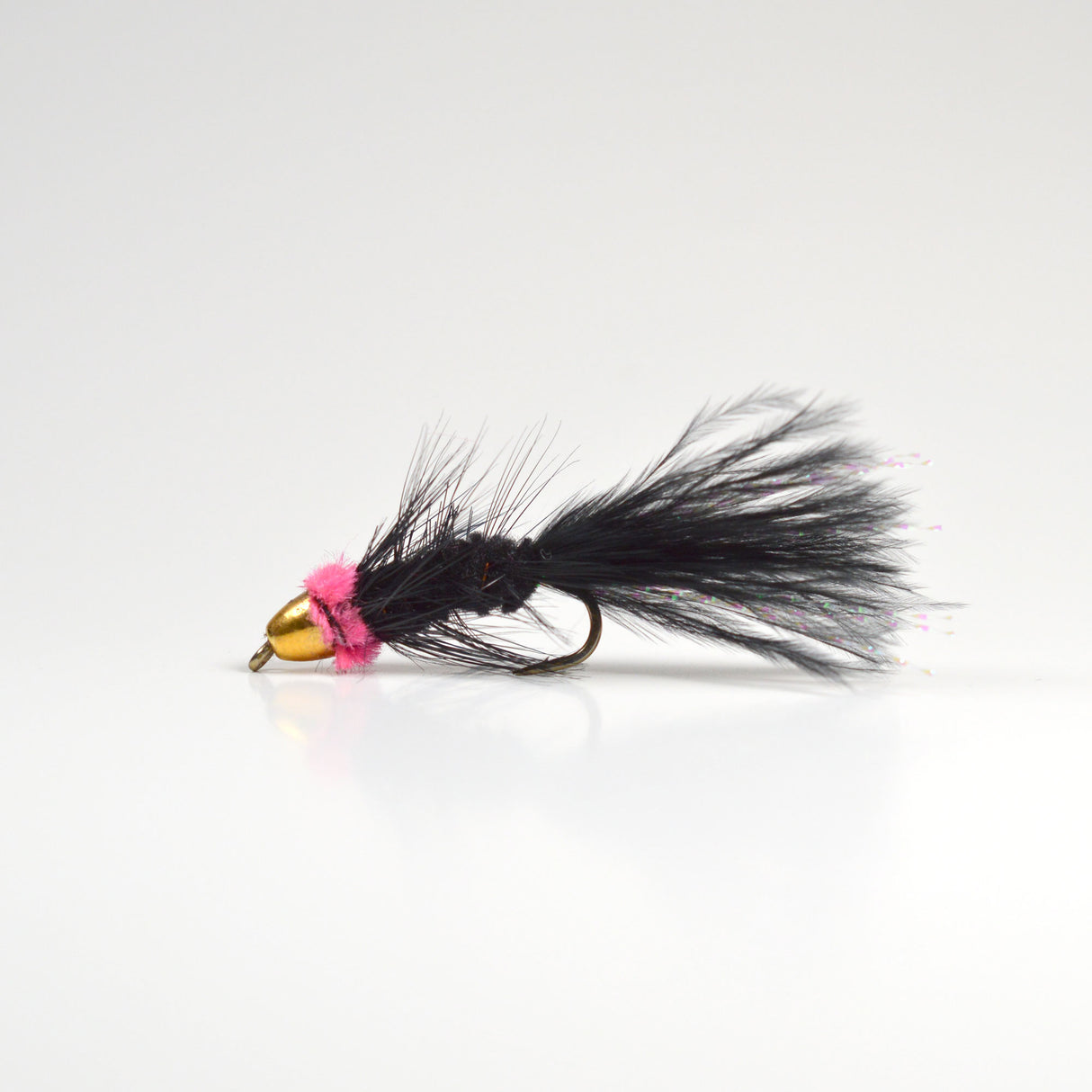 Conehead Egg Sucking Leech Black with Pink Head