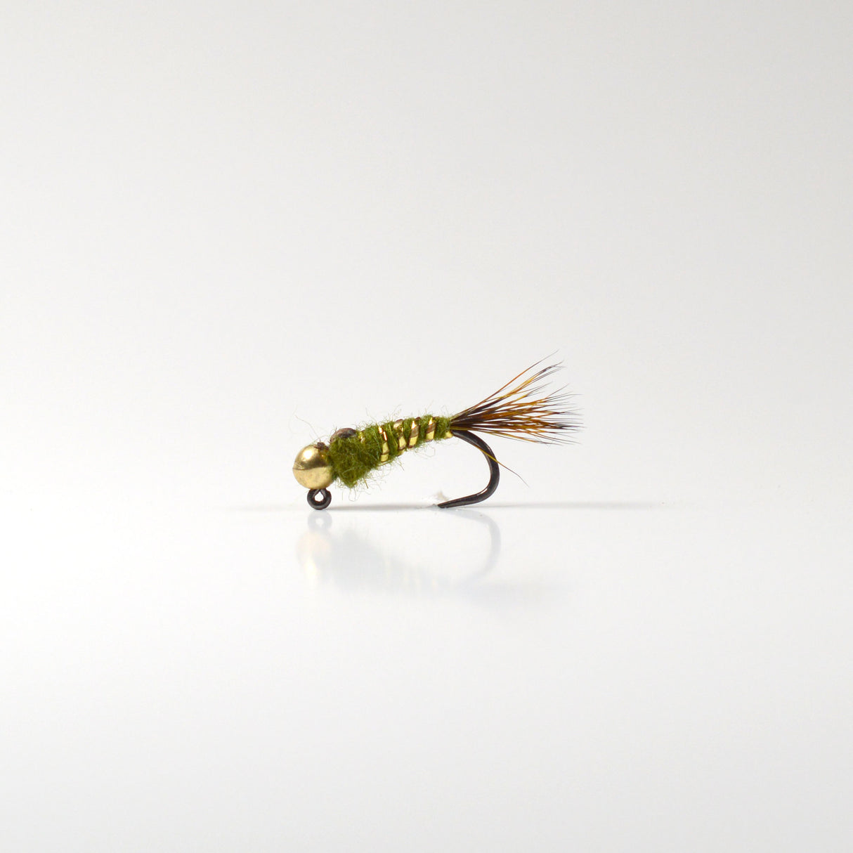 Tungsten Jighead Hare's Ear Olive Barbless