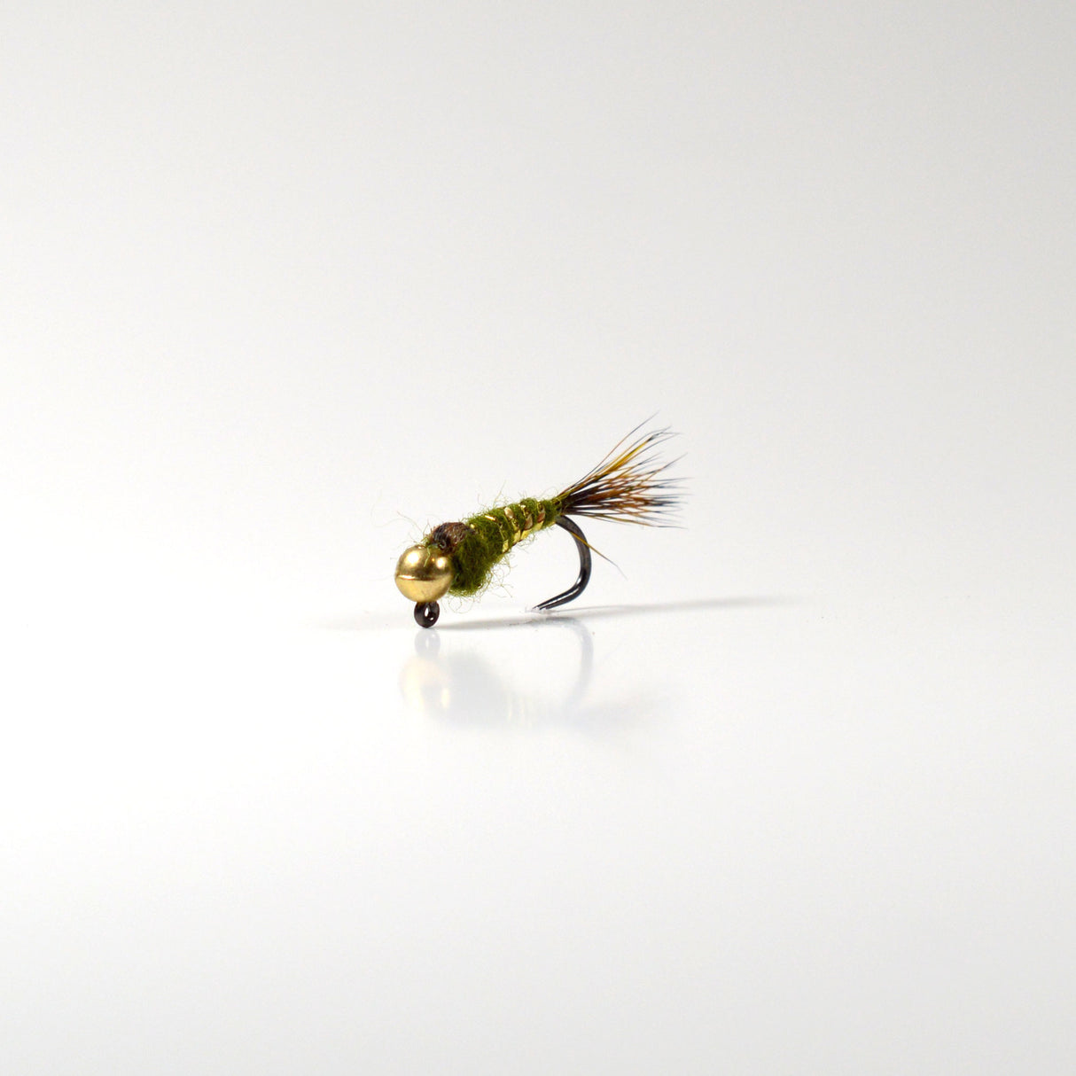 Tungsten Jighead Hare's Ear Olive Barbless