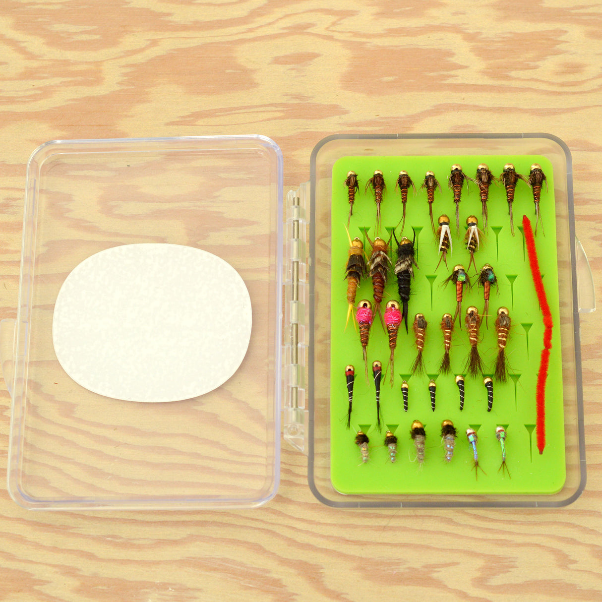 Nymphing Essentials Fly Box (Free Box Included) (34 Flies Total)